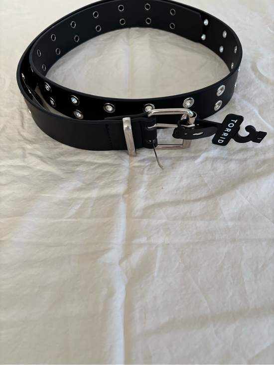 torrid Accessories - torrid Black Faux Leather Belt with Silver-tone Grommets
